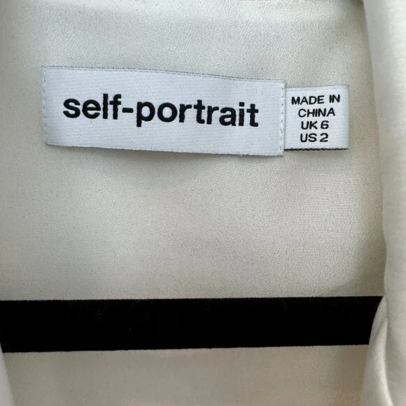 Self-Portrait Lace-Trimmed Bouclé & Chiffon Midi Dress – Size 2 - Picture 11 of 16